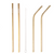 Boobam Metal Straw Gold - Ανοξείδωτα Καλαμάκια Χρυσά Πολλαπλών Χρήσεων, 4 καλαμάκια