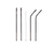 Boobam Metal Straw Black - Ανοξείδωτα Καλαμάκια Μαύρα Πολλαπλών Χρήσεων, 4 καλαμάκια